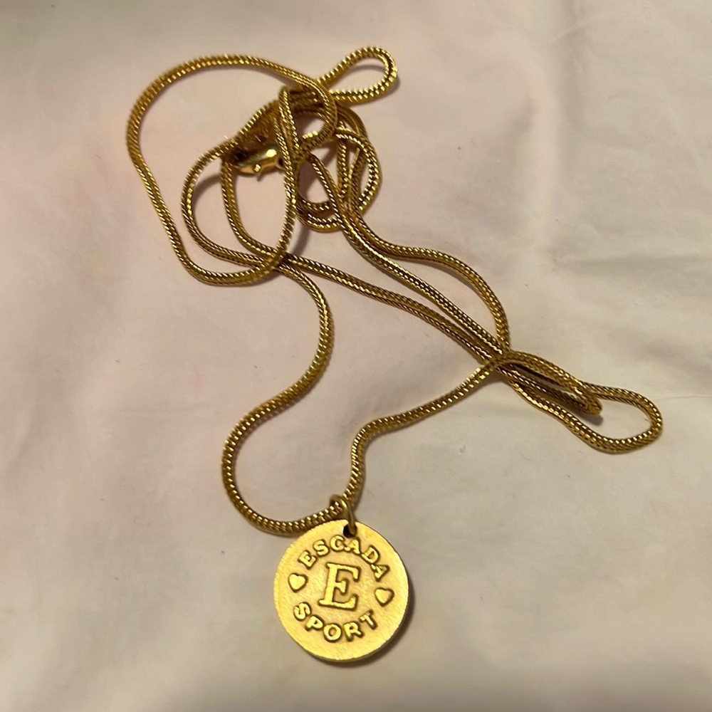 ESCADA GOLDTONE PENDANT NECKLACE